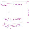 akvariebord 75x36x72,5 cm konstrueret træ brun egetræsfarve
