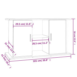 akvariebord 101x41x58 cm konstrueret træ brun egetræsfarve