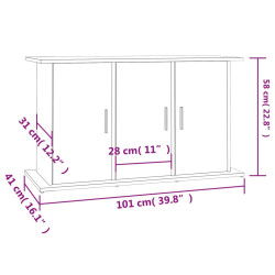 akvariebord 101x41x58 cm konstrueret træ grå sonoma-eg