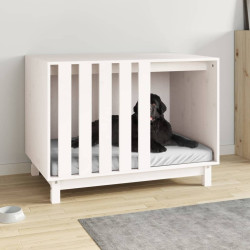 hundehus 90x60x67 cm massivt fyrretræ hvid