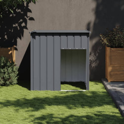 hundehus med tag 110x103x109 cm galvaniseret stål antracitgrå