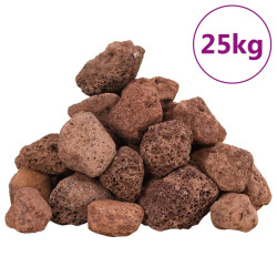 vulkanske sten 25 kg 3-5 cm rød