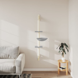 væghængt kradsetræ med kradsestolpe 142,5 cm lysegrå