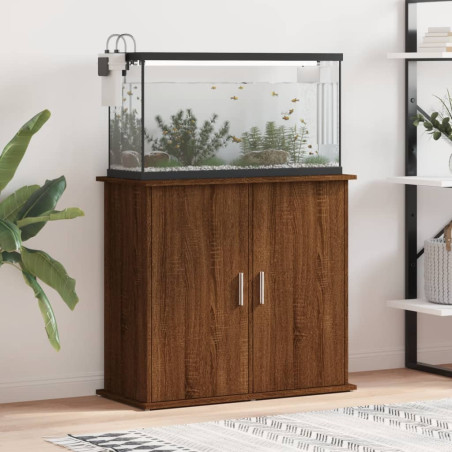 akvariebord 81x36x73 cm konstrueret træ brun egetræsfarve