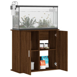 akvariebord 81x36x73 cm konstrueret træ brun egetræsfarve
