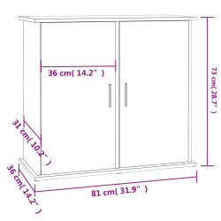 akvariebord 81x36x73 cm konstrueret træ brun egetræsfarve