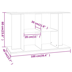 akvariebord 100x40x60 cm konstrueret træ sort