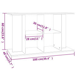 akvariebord 100x40x60 cm konstrueret træ brun egetræsfarve