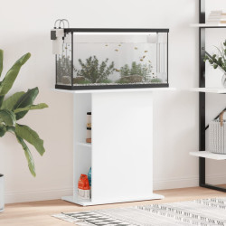 akvariebord 75x36x72,5 cm konstrueret træ hvid højglans