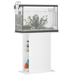 akvariebord 75x36x72,5 cm konstrueret træ hvid højglans