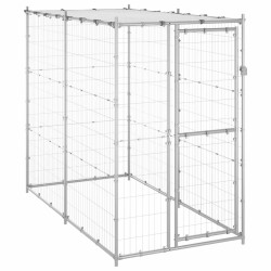 udendørs hundebur med tag galvaniseret stål 110x220x180 cm