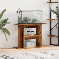 akvariebord 80x35x60 cm konstrueret træ antikt trælook