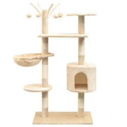 kradsetræ med sisal til katte 125 cm beige