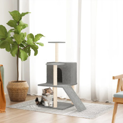 kradsetræ med sisalstolper 109 cm lysegrå