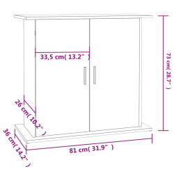 akvariebord 81x36x73 cm konstrueret træ hvid