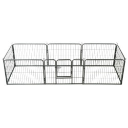 løbegård til hunde 8 paneler stål 60 x 80 sort