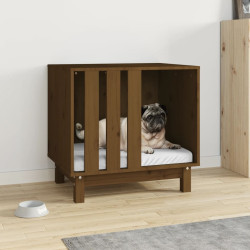 hundehus 60x45x57 cm massivt fyrretræ gyldenbrun