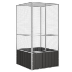 fuglebur 111x107x211,5 cm galvaniseret stål antracitgrå