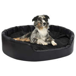 hundekurv 99x89x21 cm plys og kunstlæder sort