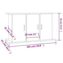 akvariebord 101x41x58 cm konstrueret træ betongrå