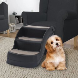 foldbar hundetrappe 3 trin sort